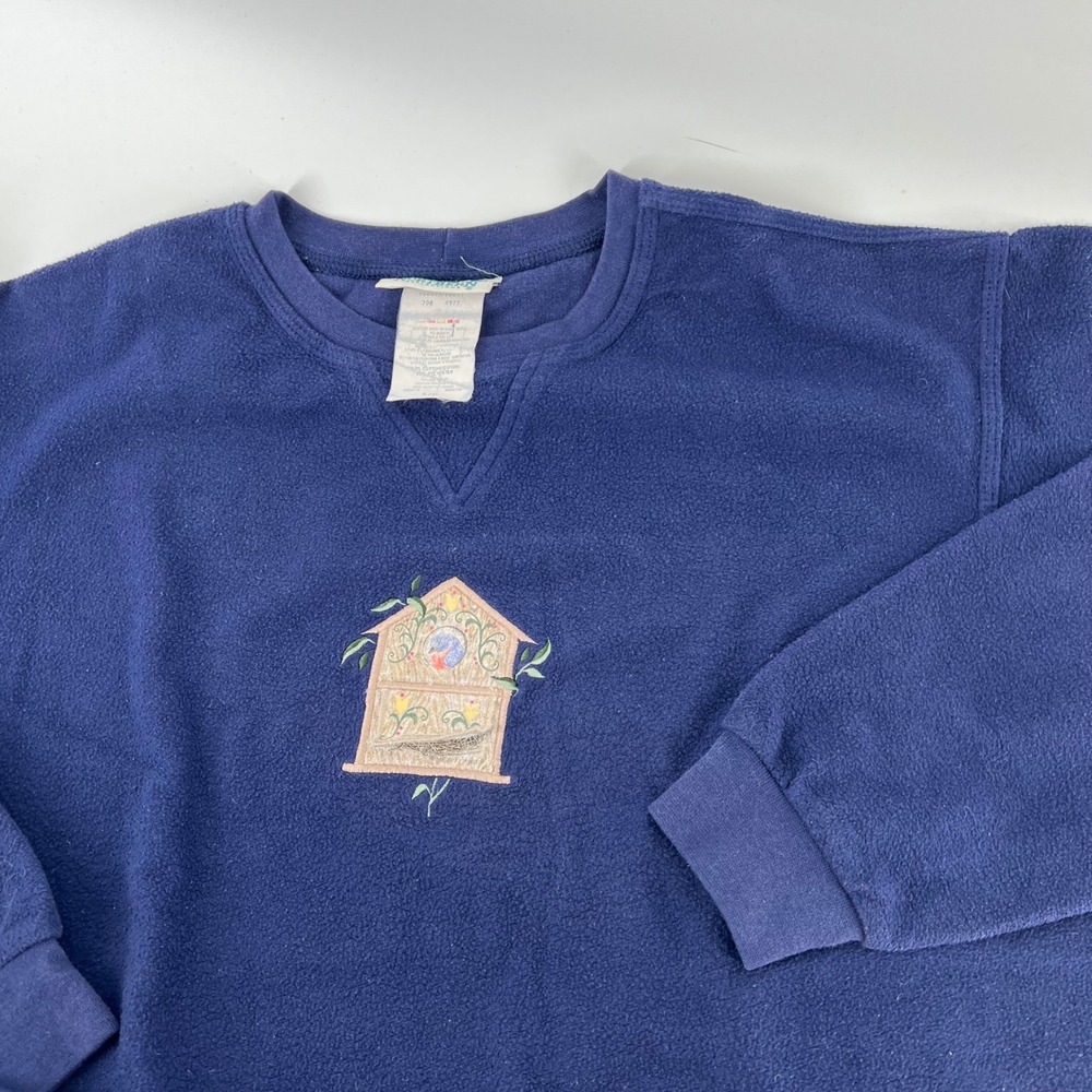 Vintage 90s Northern Reflections Birdhouse Sweatshirt S Blue Cottagecore Canada